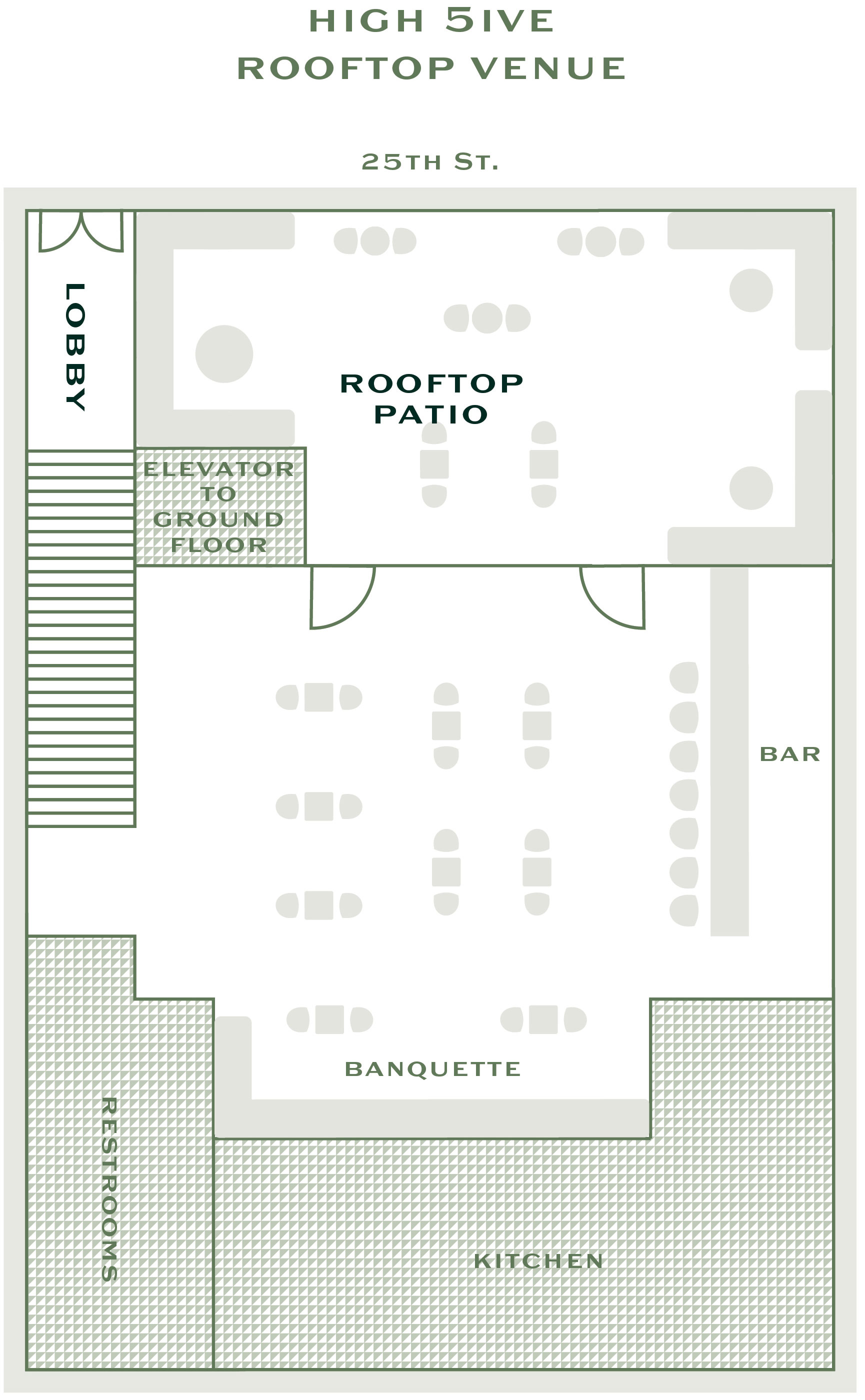 a green and white floor plan